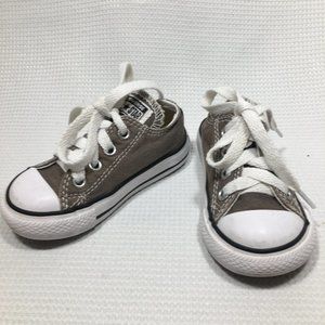 Converse Allstar Shoes Low Top Gray Size 5c Infant/Toddler